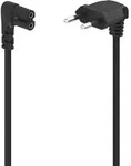 HAMA Euro-Netzkabel gewinkelt/gewinkelt, 3m schwarz