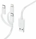 HAMA 3in1 Ladekabel, USB-A, Micro-USB, USB-C, Lightning 1,0 m, Wei&szlig;