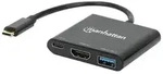 MANHATTAN USB-C to HDMI 3-in-1 Docking Converter with Power Delivery, USB-C 3.0