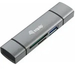 EQUIP Dual-Slot-Cardreader with 1 Port USB 3.0 Hub, USB 3.0 [Stecker, Multi]