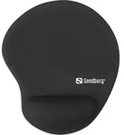 SANDBERG Gel Mousepad Wrist Rest, Mauspad mit Handgelenkauflage, bulk, schwarz