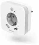 HAMA LED-Nachtlicht mit Steckdose, 2 USB-Ausg&auml;nge Bewegungs- und Lichtsensor