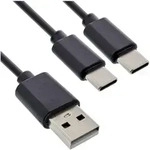 INLINE USB 2in1 Y-Ladekabel, 1x USB-A Stecker an 2x USB-C Stecker, 0,5m