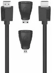 HAMA 200705 HDMI-Kabel 1,50m + 2 Adapter