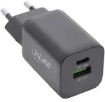 INLINE Power Delivery + Quick Charge USB Netzteil, 33W, USB-A + USB-C, schwarz