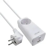INLINE USB Netzteil, GaN Ladeger&auml;t, 2x USB-C, 1x USB-A, mit Schutzkontaktbuchse