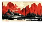 SHARKOON Skiller SGP40 D11, Mouse Mat, 1000x500mm, Traditional Red Black Japanese Ink