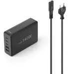HAMA USB-Ladestation 5 Ports GaN Schnellladeger&auml;t 3x USB-C 2x USB-A PD 140W schwarz