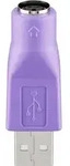 GOOBAY USB-Adapter, Violett - USB-Stecker (Typ A) - Mini-DIN 6-Buchse (PS/2)