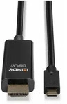 LINDY 10m USB Typ C an HDMI 4K60 Adapterkabel mit HDR