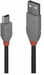LINDY 0.5m USB 2.0 Typ A an Mini-B Kabel, Anthra Line