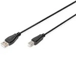 DIGITUS USB Anschlusskabel, Typ A - B St/St, 1.0m, USB 2.0 geeignet, sw