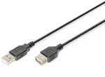 DIGITUS USB Verl&auml;ngerungskabel, Typ A St/Bu, 1.8m, USB 2.0 geeignet, sw