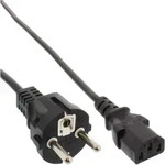 INLINE Netzkabel, Schutzkontakt gerade auf Kaltger&auml;testecker C13, 3m, schwarz