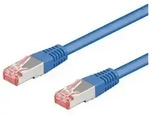 GOOBAY CAT 6 Patchkabel, S/FTP (PiMF), Blau, 1 m - CCA Kupfergemisch