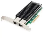 DIGITUS 10Gbps Dual Port Ethernet Server Netzwerkadapter PCIe X8, Intel X540 BT2