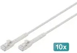 DIGITUS CAT 6A F-FTP abwinkelbares Patchkabel, 5 m, Grau, 10 Stk.