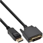 INLINE DisplayPort zu DVI Konverter Kabel, schwarz, 0,3m