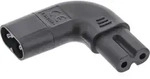 INLINE Netzadapter IEC 60320 C8 / C7, links/rechts gewinkelt 2pol,