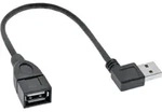 INLINE Smart USB 2,0 Verl&auml;ngerung gewinkelt, Stecker / Buchse, Typ A, schwarz, 0,2m