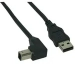 INLINE USB 2,0 Kabel, A an B unten abgewinkelt, schwarz, 1m