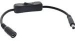 INLINE DC Kabel mit Schalter, DC ST/BU 5,5x2,1mm, AWG 18, schwarz, 0,20m