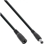 INLINE DC Verl&auml;ngerungskabel, DC Stecker/Buchse 5,5x2,1mm, AWG 18, schwarz, 2m