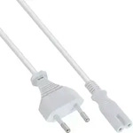INLINE Netzkabel, Netzstecker auf Euro 8 C7 Stecker, wei&szlig;, 0,5m