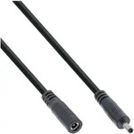 INLINE DC Verl&auml;ngerungskabel, DC Stecker/Buchse 3,5x1,35mm, AWG 18, schwarz 1m