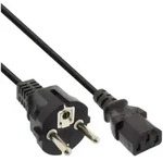 INLINE Netzkabel, Schutzkontakt gerade auf Kaltger&auml;testecker C13, 0,3m, schwarz