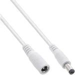 INLINE Verl&auml;ngerungskabel, DC Stecker 5,5x2,1mm, wei&szlig;, 1m