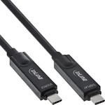 INLINE USB 3,2 Gen,2 AOC Kabel, USB-C Stecker/Stecker 8K60Hz 60W, schwarz, 10m
