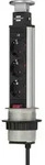 BRENNENSTUHL Tower-Power Tischleiste 3fach schwarz/grau 2m