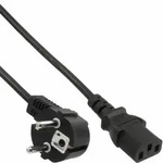 INLINE Netzkabel, Schutzkontakt gewinkelt auf C13 St, 3m Kaltger&auml;testecker