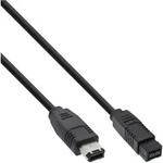INLINE FireWire Kabel, IEEE1394 6pol Stecker zu 9pol Stecker, schwarz, 1m