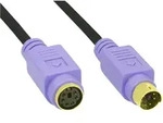 INLINE PS/2 Verl&auml;ngerung, Stecker / Buchse, PC99, violette Stecker, PREMIUM, 2m