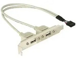 DELOCK Slotblech intern USB 5pin zu 2x USB2.0 extern