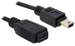 DELOCK Kabel USB 2.0 Verl&auml;ngerung mini B St/Bu 1m