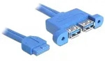 DELOCK Kabel USB 3.0 Pin Header BU > 2x A Buchse 45cm