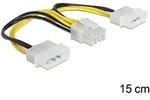 DELOCK SATA-Stromadapter 8-Pin EPS auf 2x 4-Pin, 15cm, St/St