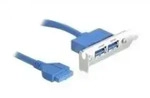 DELOCK Slotblech - 2x USB 3.0 extern/1x Pinheader int LOW Pr
