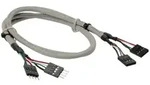 INLINE USB 2,0 Verl&auml;ngerung, intern, 2x 4pol Pfostenstecker auf Pfostenbuchse, 0,6m