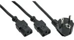 INLINE Netz-Y-Kabel 1x Schutzkontakt St/2x Kaltger&auml;t St 1.8m