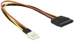 DeLOCK Stromkabel SATA 15-Pin Stecker auf Floppy 4-Pin Stecker, 0.24m