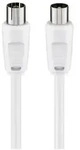 GOOBAY Antennenkabel (<70 dB), 2x geschirmt, 2.5 m, Wei&szlig; - Koax-Stecker -