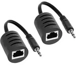 INLINE Audio &uuml;ber RJ45 passiv, 2x Klinke 3,5mm Stecker / RJ45 Buchse, max, 50m,