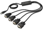 DIGITUS USB auf seriellen Adapter, RS232 4 x RS232, Kabeltyp, Chipsatz: FT4232H, 1,5m