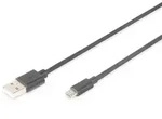 DIGITUS USB 2.0 Anschlusskabel, Typ A - micro B St/St, 1.8m, USB 2.0 konform, sw