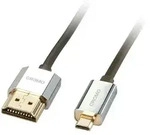 LINDY CROMO Slim High-Speed-HDMI-Kabel mit Ethernet, Typ A/D, 0,5m