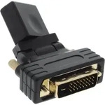 INLINE HDMI-DVI Adapter, HDMI Buchse auf DVI Stecker, flexibler Winkel, vergoldete